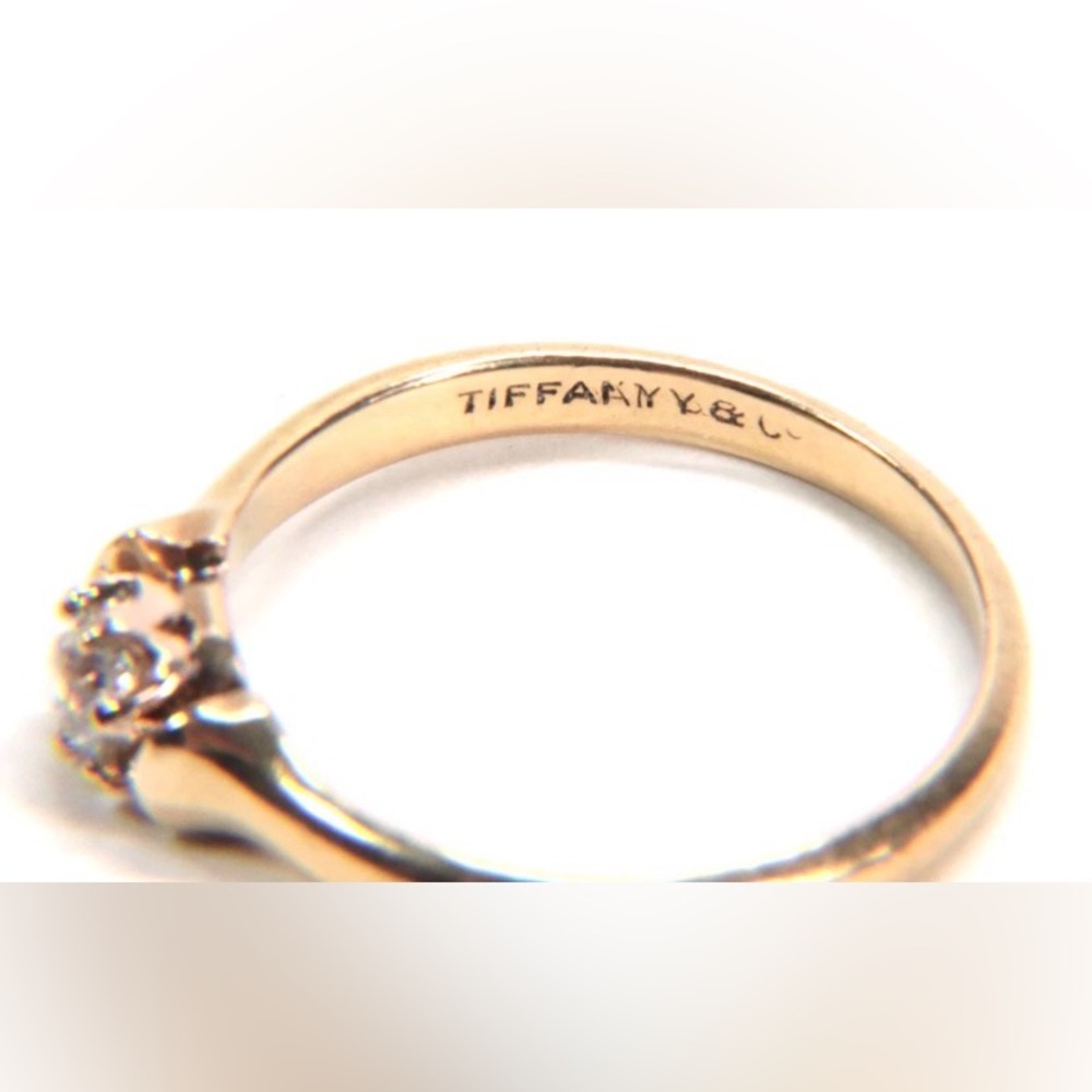 Antique Tiffany & Co. 18K Yellow Gold Diamond Engagement Ring - Picture 2 of 6